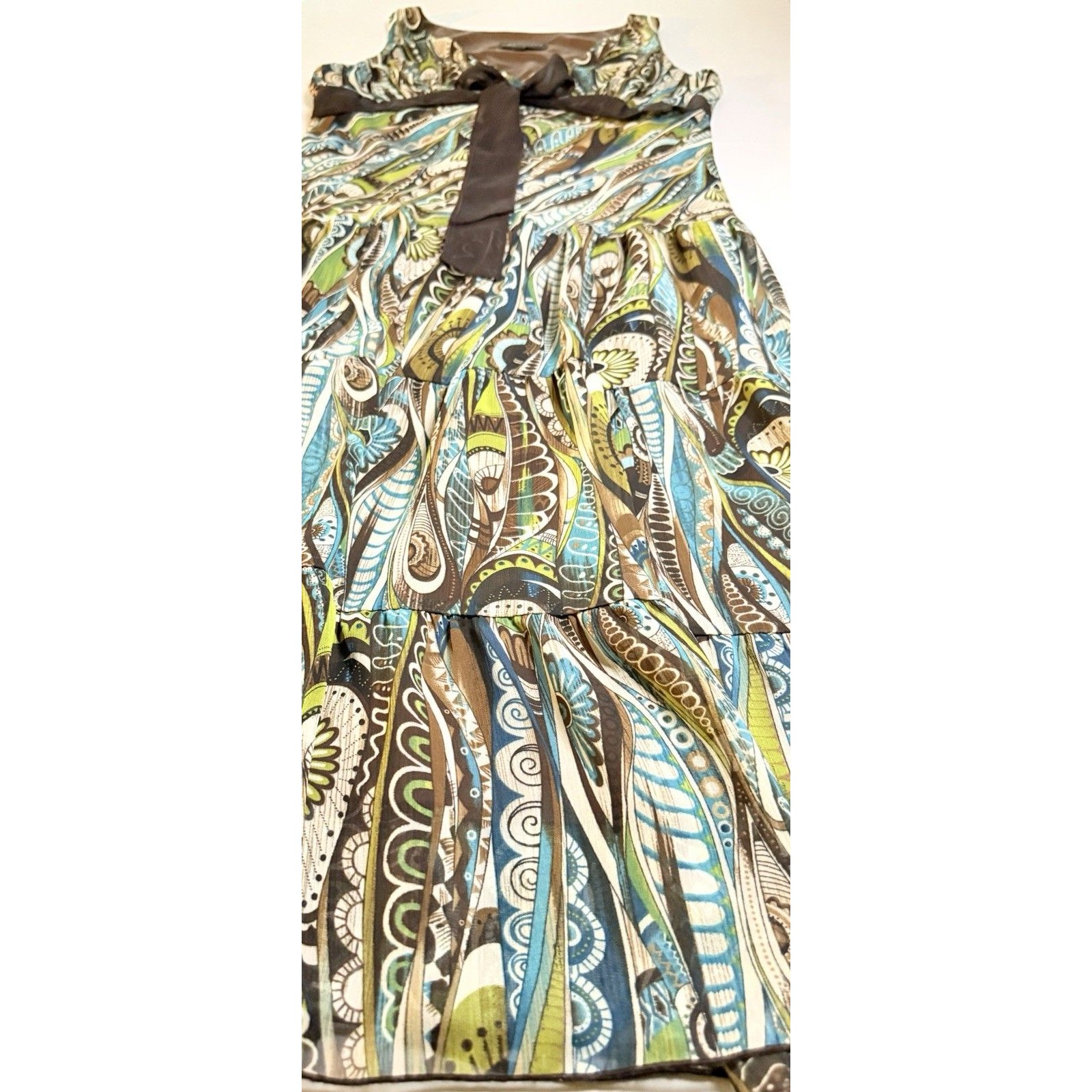 Vintage Connected Babydoll Maxi Dress Sz 16 Paisley Tiered Fairy Boho 90s Y2k — image 8 of 8